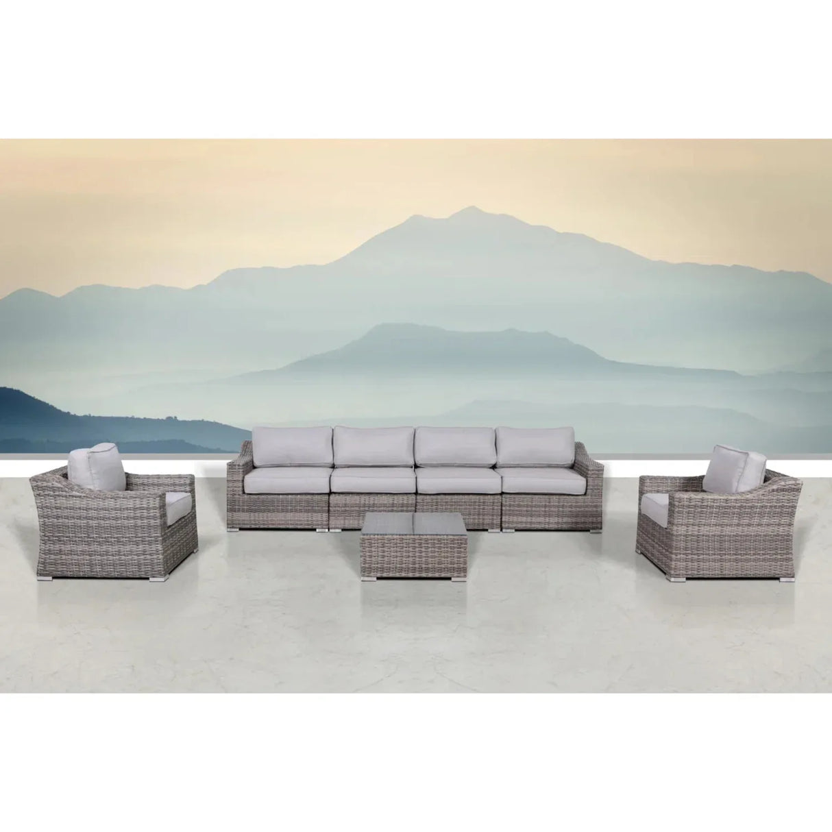 Fully Assembled Outdoor Wicker Seating Group With Cushions - Omega Lifestyles