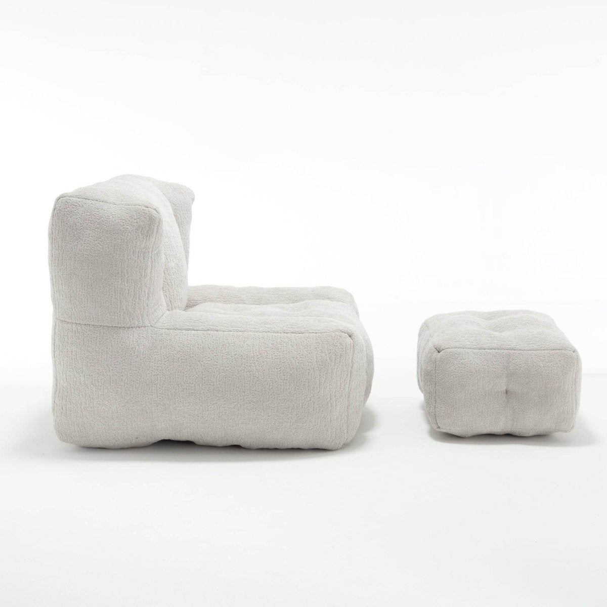 Fluffy Velvet Bean Bag Chair With Ottoman - Sleep Galleria