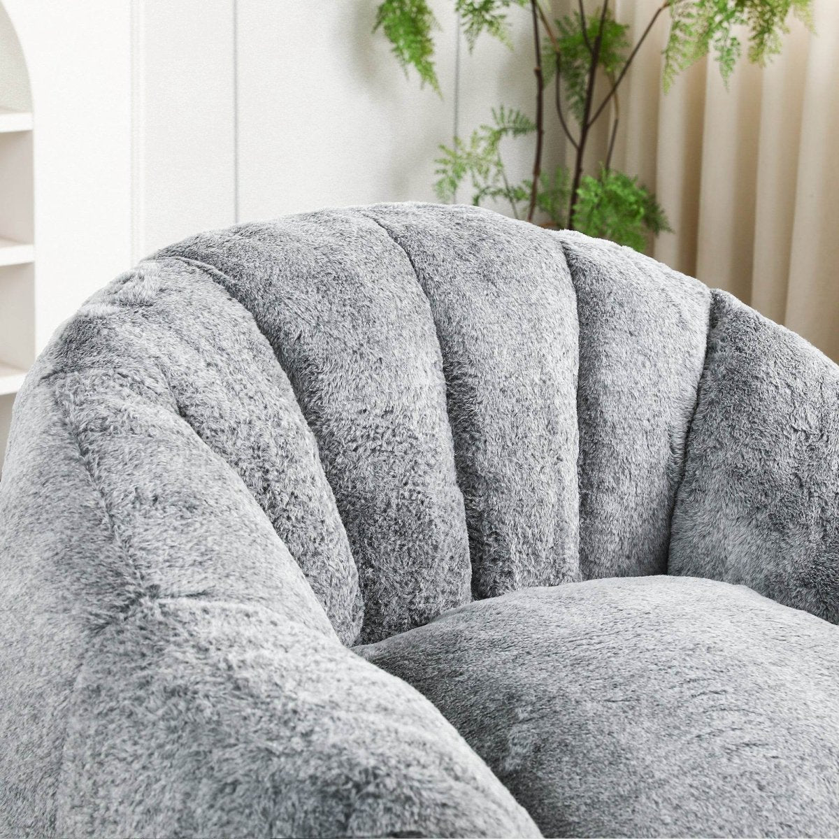 High-Density Foam Faux Fur Beanbag Chair - Sleep Galleria