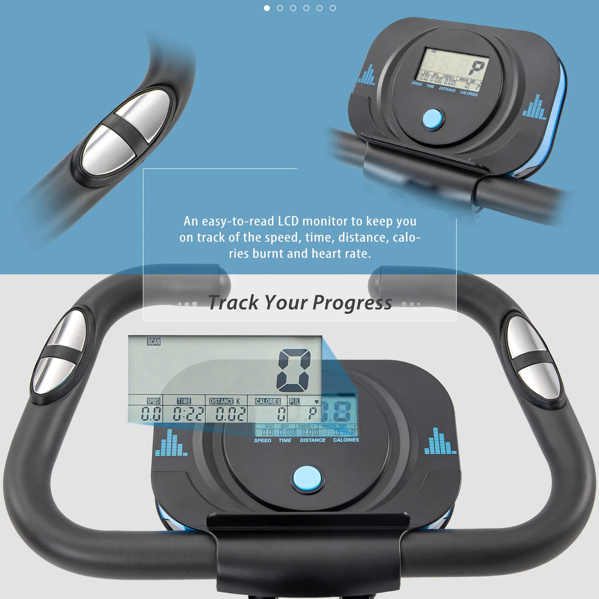 Folding Magnetic Resistance Adjustable Upright Recumbent Exercise Bike - Omega Lifestyles