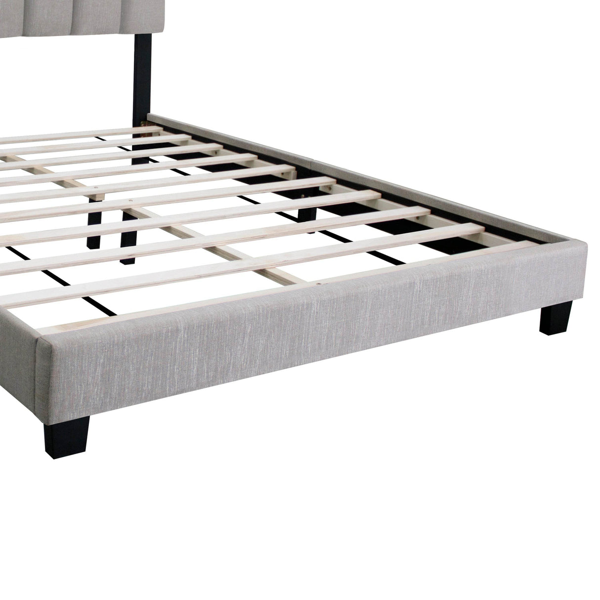 Adjustable Queen Upholstered Bed Frame With Linen Upholstery - Omega Lifestyles