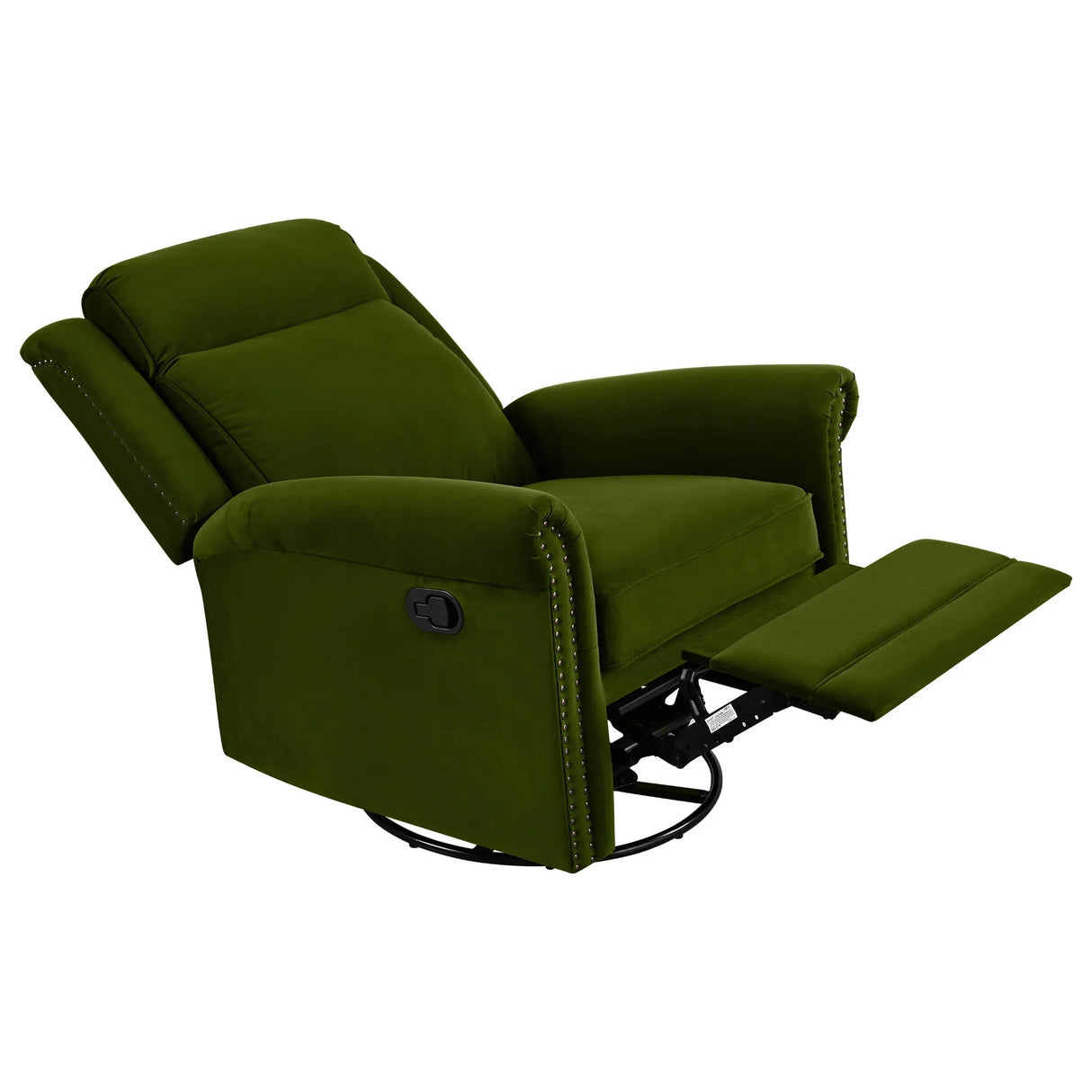 Modern Velvet Adjustable Backrest Swivel Recliner Chair - Omega Lifestyles