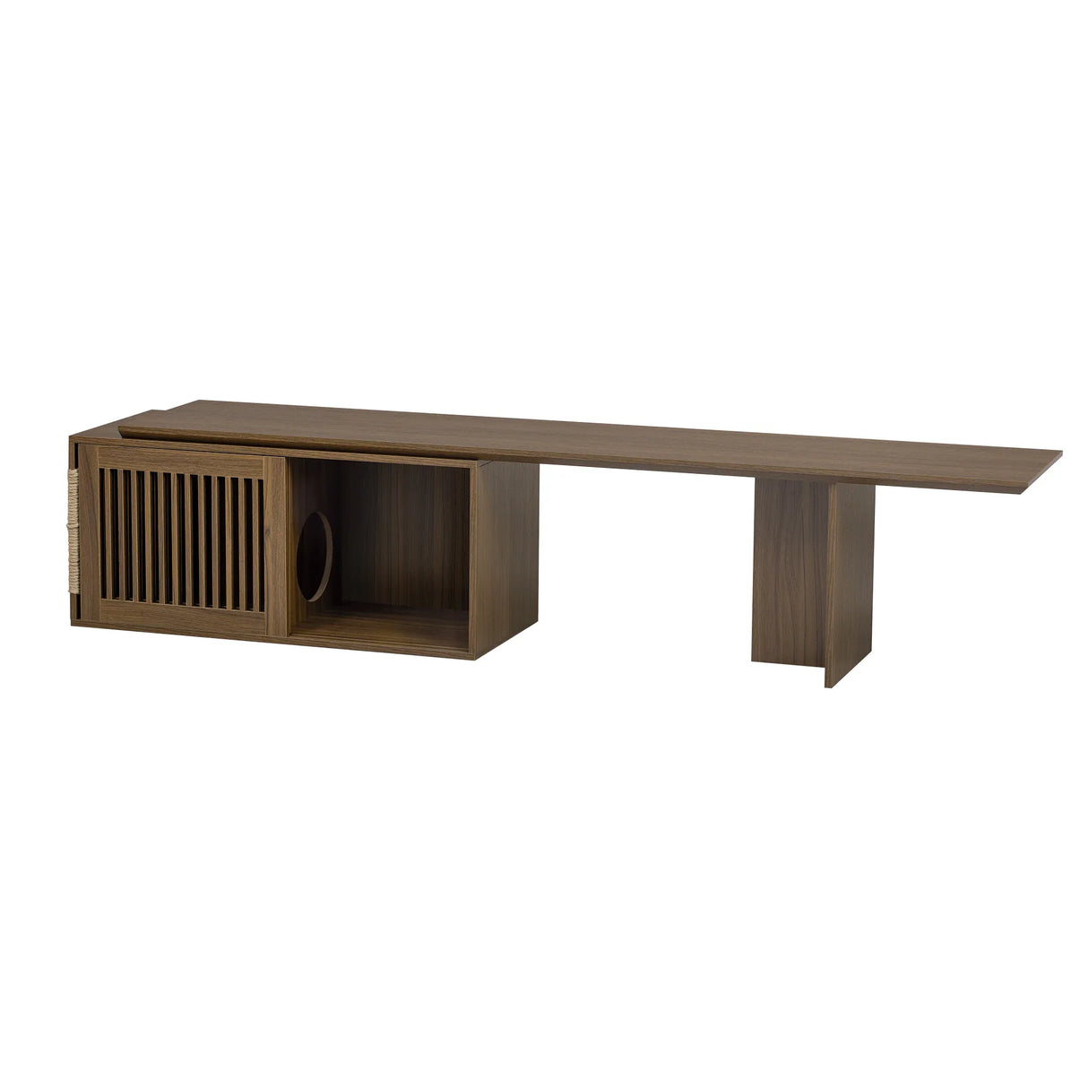 Mid-Century Modern Extendable Walnut Cat Furniture TV Stand - Omega Lifestyles