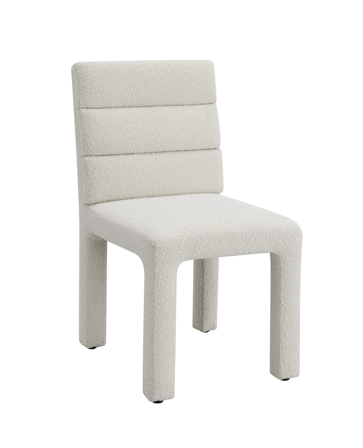 Set of 2 Beige Boucle Plywood Armless Side Chairs - Omega Lifestyles