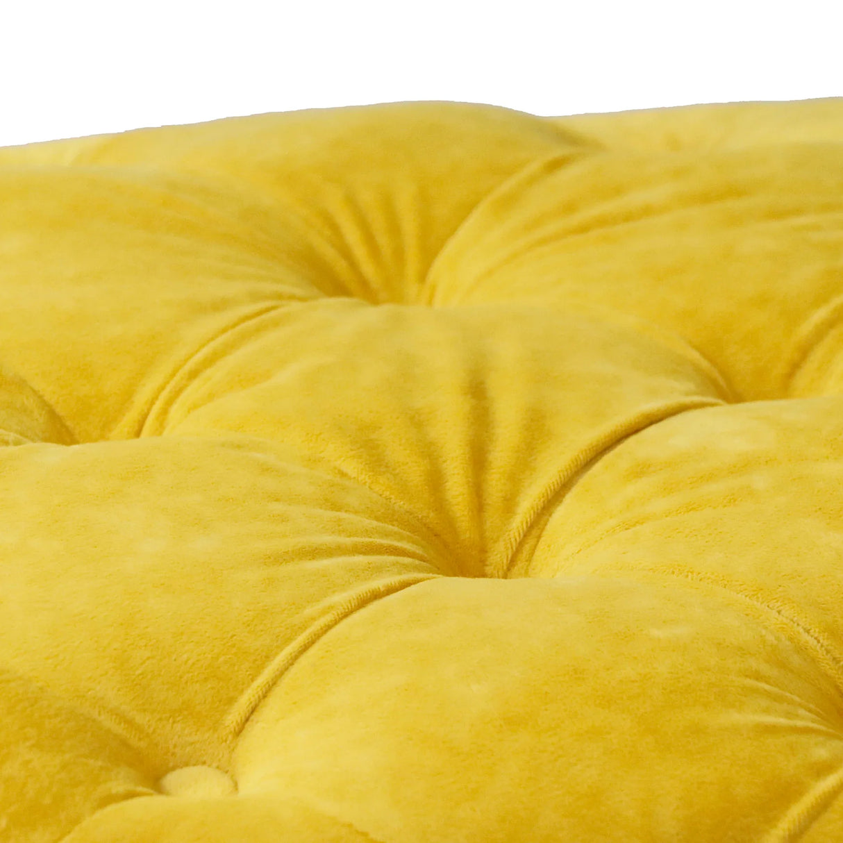 Yellow Velvet Dice-Shaped Storage Ottoman With Foam Seat - Omega Lifestyles