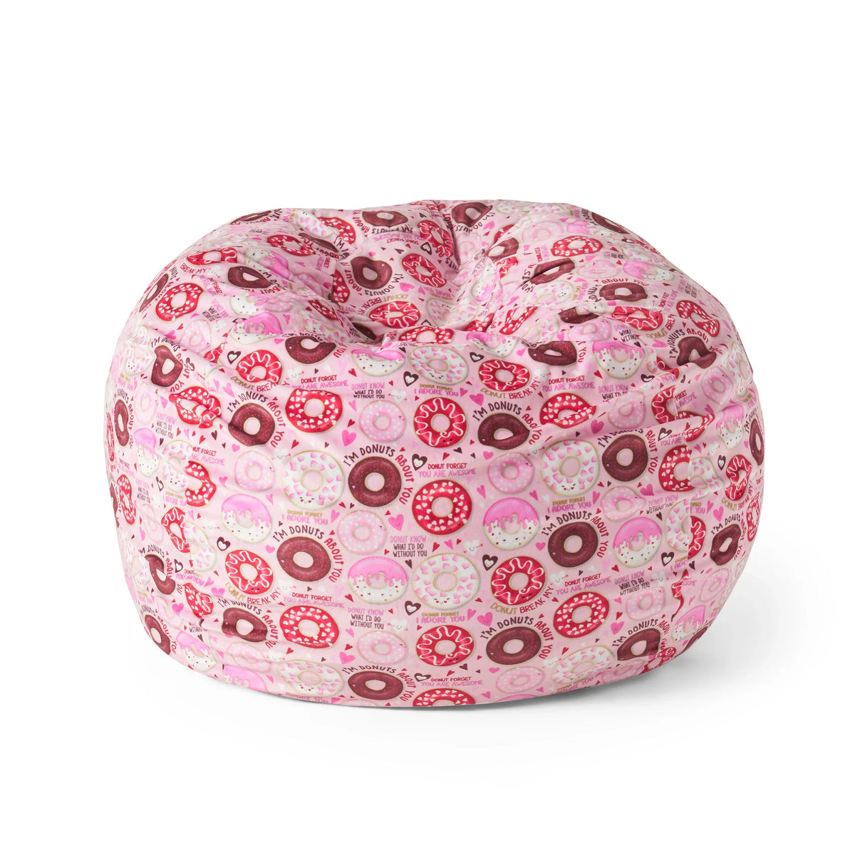 Rounded Foam-Filled Pink Fabric Bean Bag Chair - Omega Lifestyles