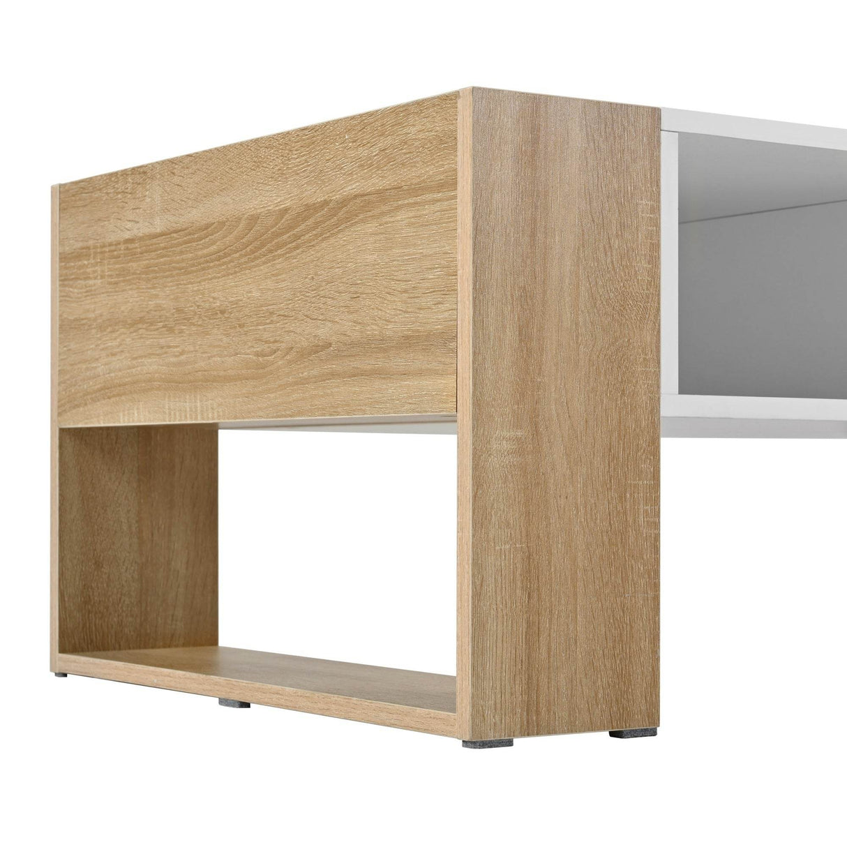 High Glossy White Coffee Table With Drawers - Sleep Galleria