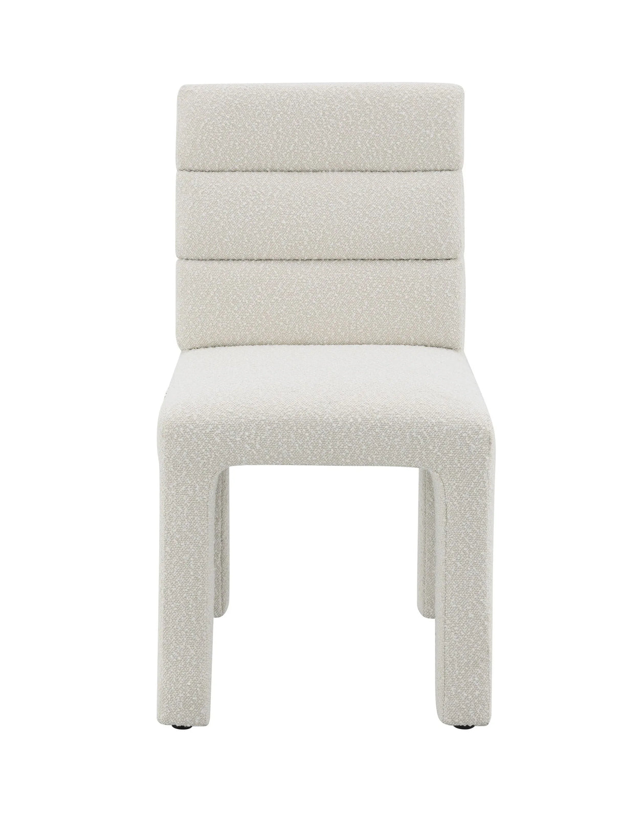Set of 2 Beige Boucle Plywood Armless Side Chairs - Omega Lifestyles