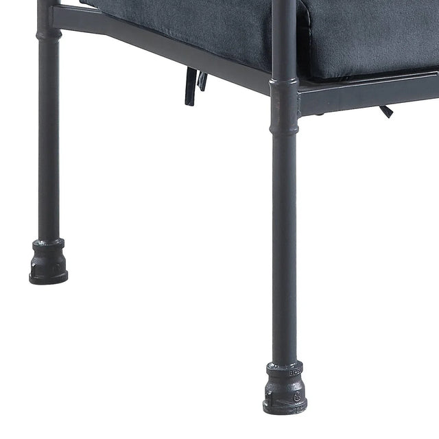 Gray Velvet Memory Foam Accent Chair With Pillow - Omega Lifestyles