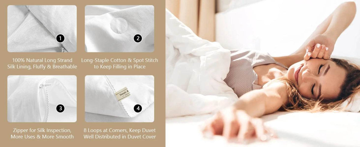 100 Percent Tussah Silk Breathable Cotton Comforter - Omega Lifestyles