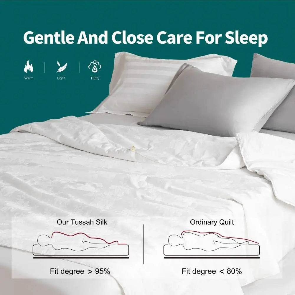 100 Percent Tussah Silk Breathable Cotton Comforter - Omega Lifestyles