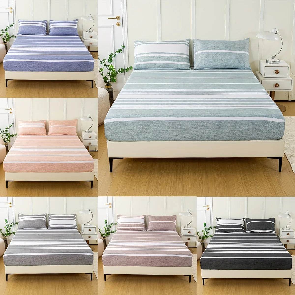 3-Piece Soft Breathable Striped Polyester Sheet Set - Sleep Galleria