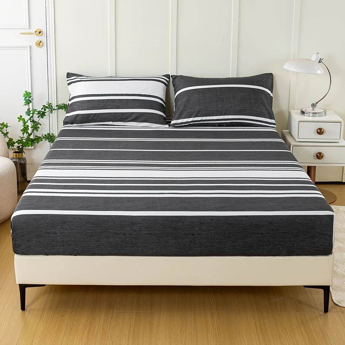 3-Piece Soft Breathable Striped Polyester Sheet Set - Sleep Galleria