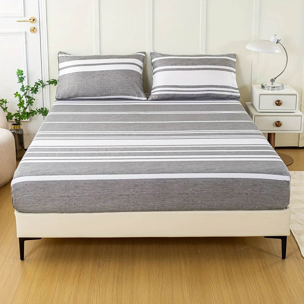 3-Piece Soft Breathable Striped Polyester Sheet Set - Sleep Galleria