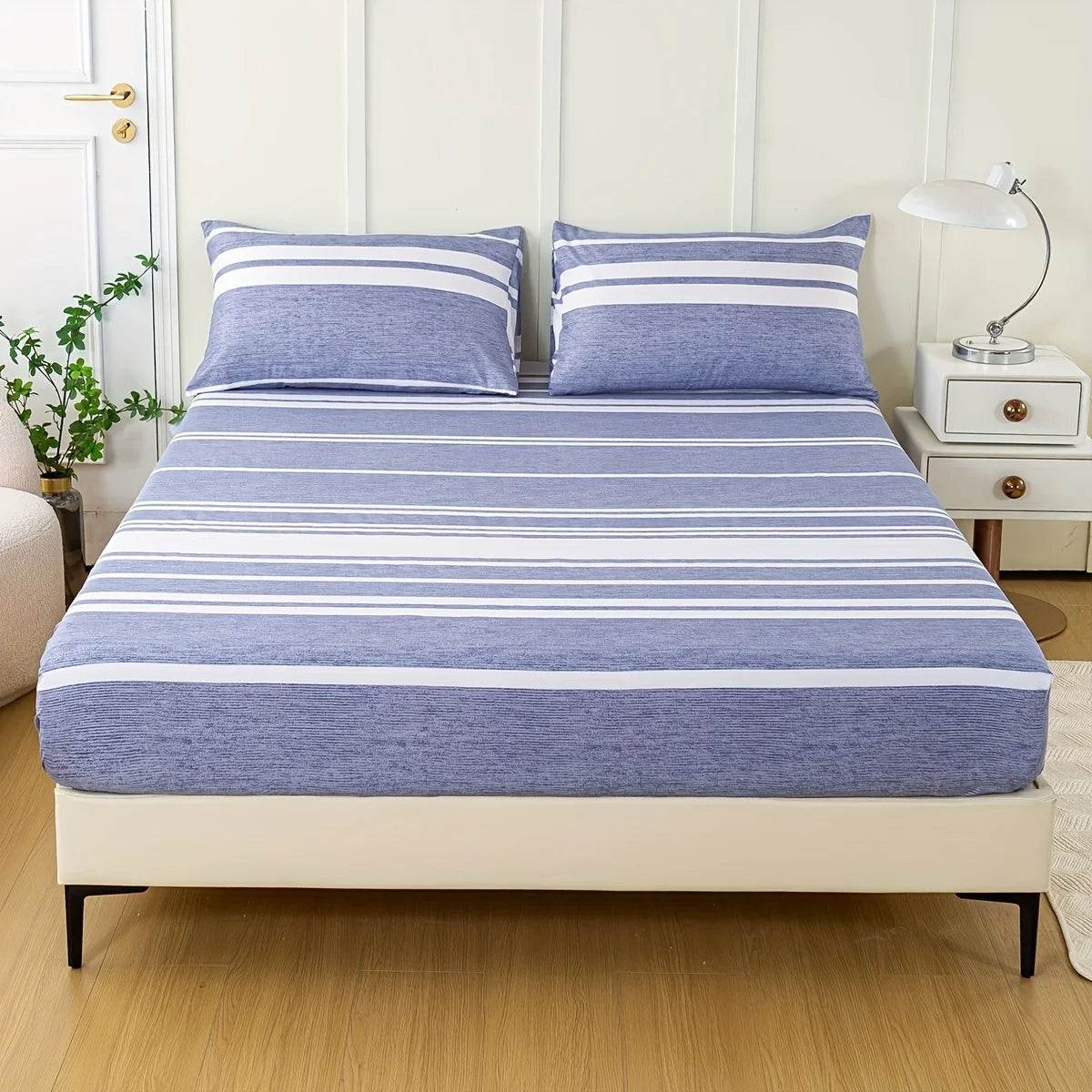 3-Piece Soft Breathable Striped Polyester Sheet Set - Sleep Galleria