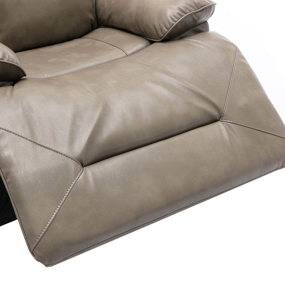 360° Swivel and Rocking Home Theater Recliner Manual Recliner Chair with a LED Light Strip for Living Room,Bedroom, Grey - Calmora - Omega Lifestyles