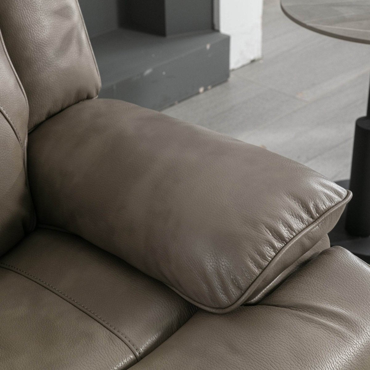 360° Swivel and Rocking Home Theater Recliner Manual Recliner Chair with a LED Light Strip for Living Room,Bedroom, Grey - Calmora - Omega Lifestyles