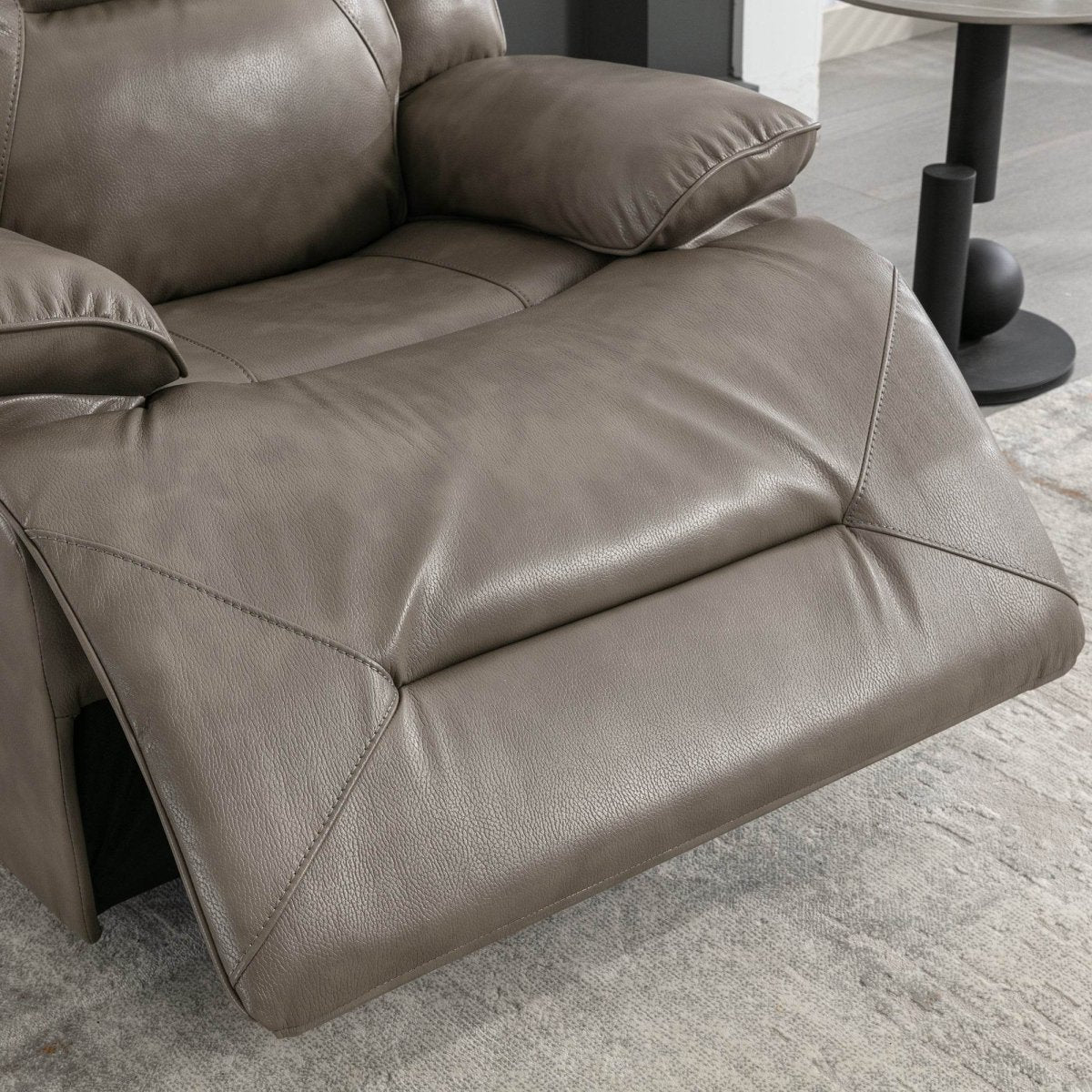 360° Swivel and Rocking Home Theater Recliner Manual Recliner Chair with a LED Light Strip for Living Room,Bedroom, Grey - Calmora - Omega Lifestyles