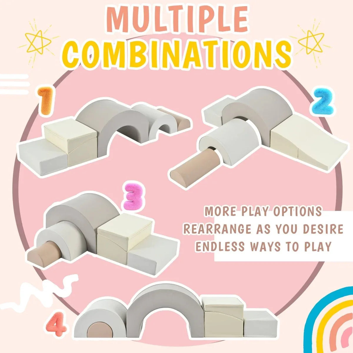 5-Piece Soft Foam Kids Climbing Blocks Playset - Omega Lifestyles