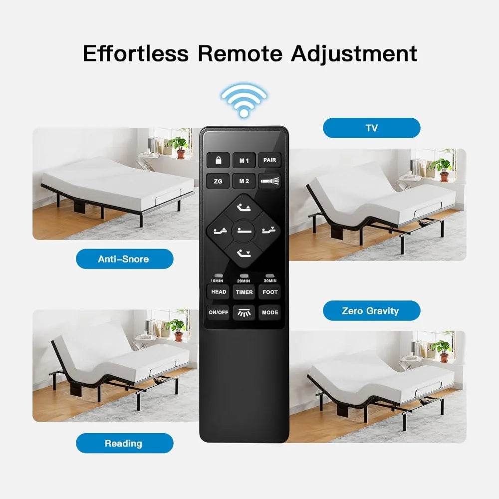 Queen Adjustable Bed Frame With Massage USB Charging Ports - Omega Lifestyles