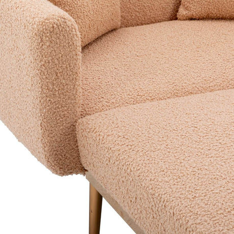 Camel Teddy Plush Foam Accent Chaise Lounge Chair - Sleep Galleria