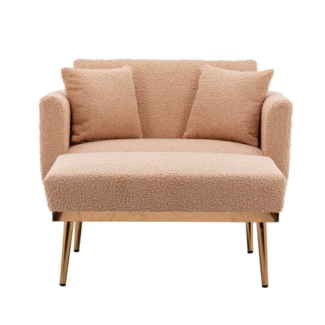 Camel Teddy Plush Foam Accent Chaise Lounge Chair - Sleep Galleria