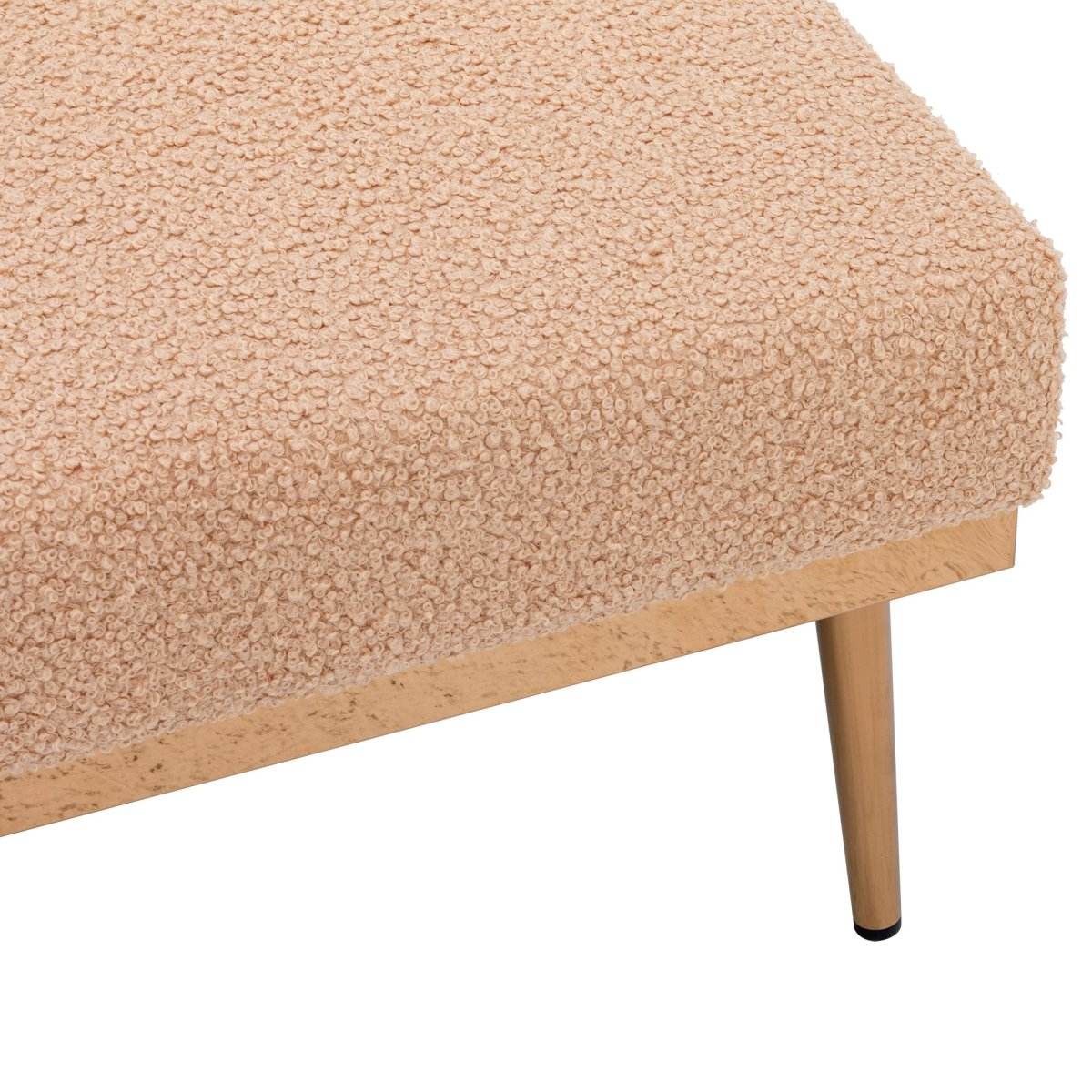 Camel Teddy Plush Foam Accent Chaise Lounge Chair - Sleep Galleria