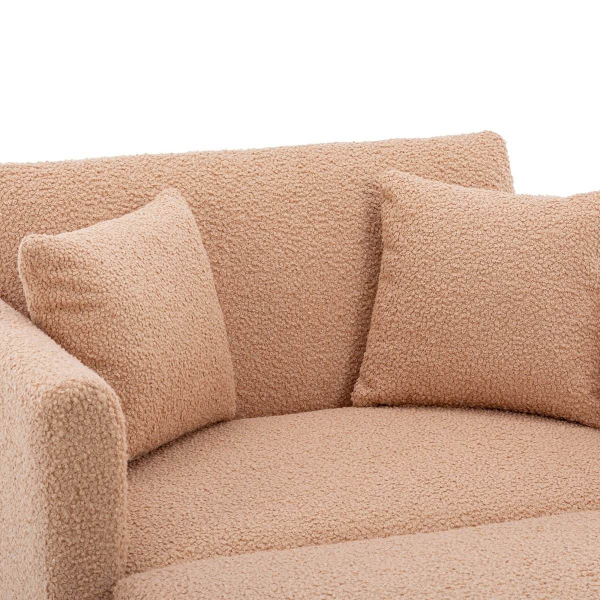 Camel Teddy Plush Foam Accent Chaise Lounge Chair - Sleep Galleria