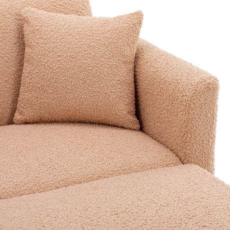 Camel Teddy Plush Foam Accent Chaise Lounge Chair - Sleep Galleria