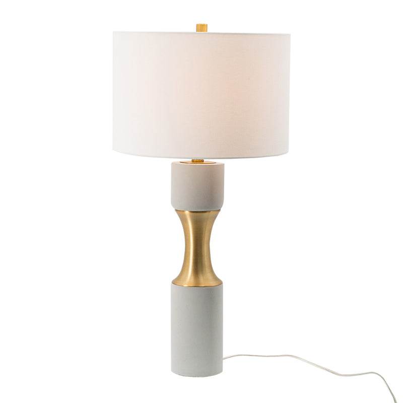 Contemporary Cement Table Lamp With Brass Finish - Sleep Galleria
