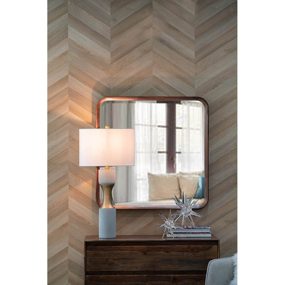 Contemporary Cement Table Lamp With Brass Finish - Sleep Galleria