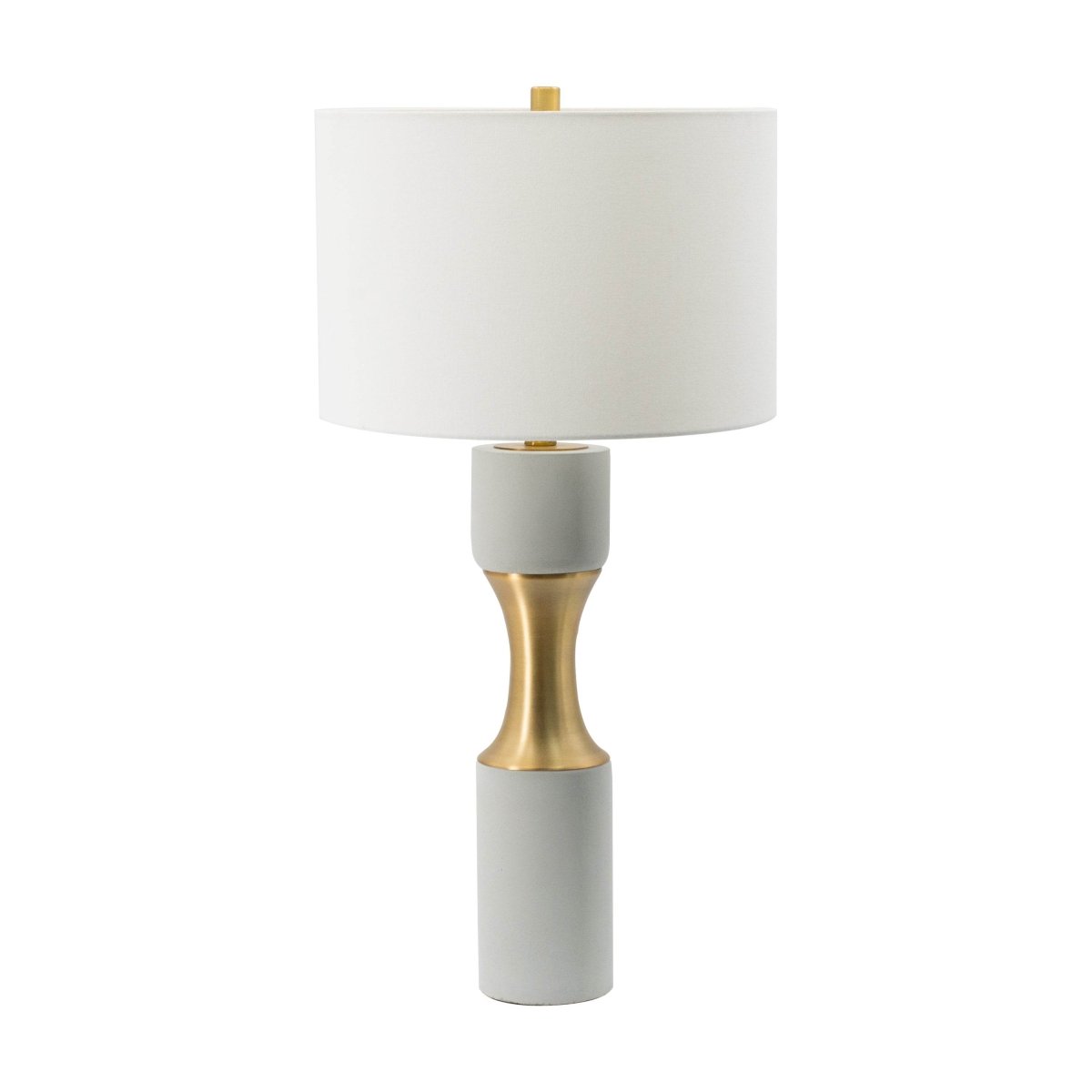 Contemporary Cement Table Lamp With Brass Finish - Sleep Galleria