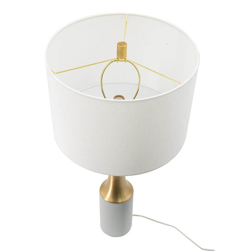 Contemporary Cement Table Lamp With Brass Finish - Sleep Galleria