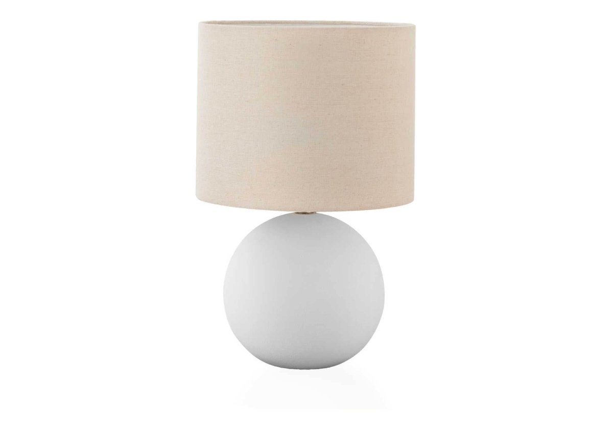 Contemporary Cream Ceramic Globe Table Lamp 16 Inch - Sleep Galleria