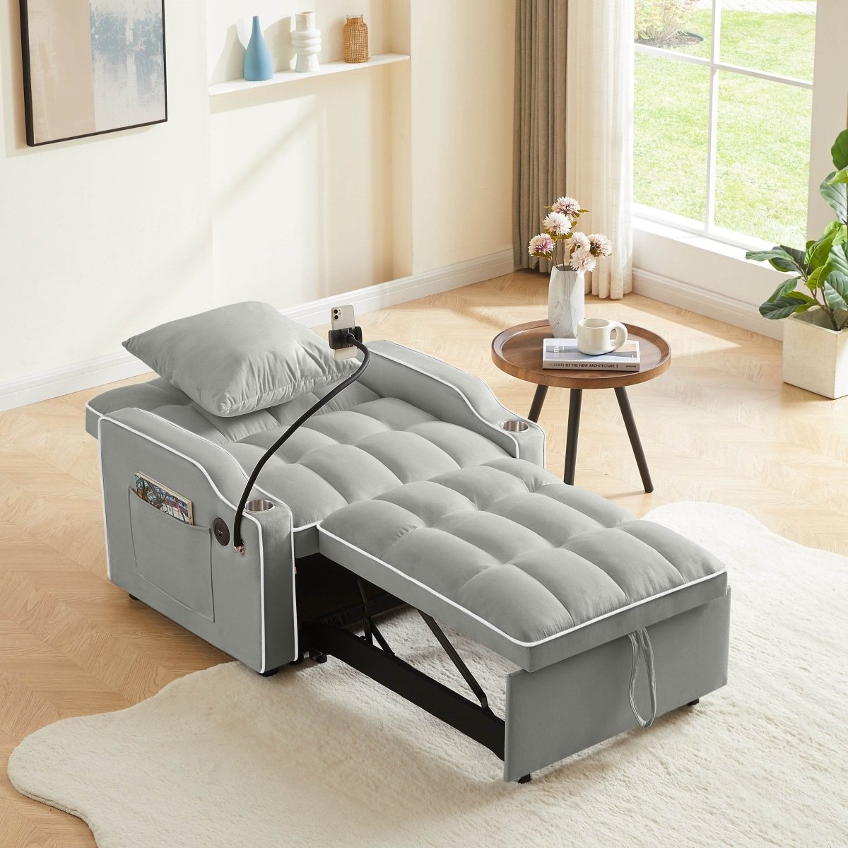 Convertible Pull Out Sleeper Chair Bed - Omega Lifestyles