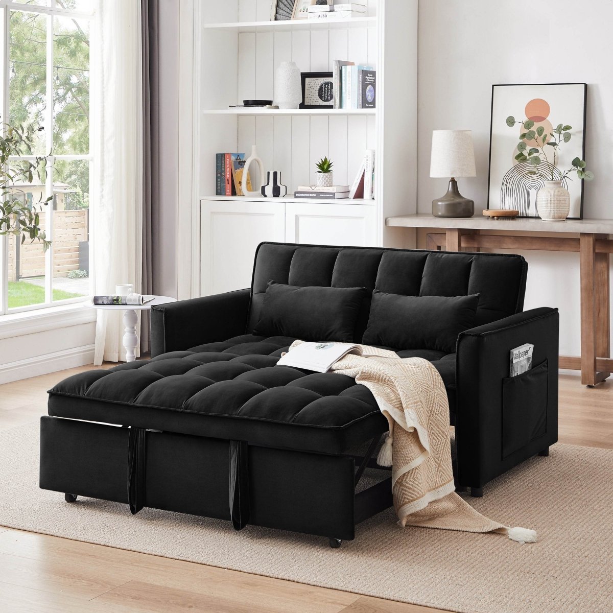 Convertible Velvet Futon Sofa Bed - Sleep Galleria