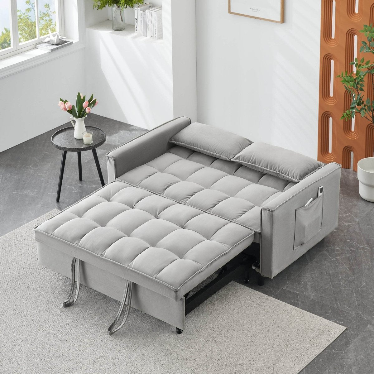Convertible Velvet Loveseat Sofa Bed - Sleep Galleria