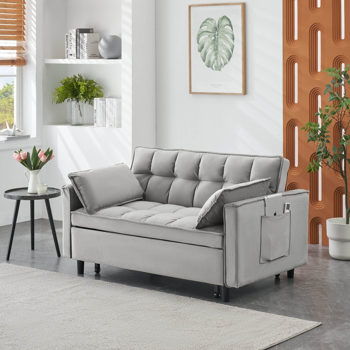 Convertible Velvet Loveseat Sofa Bed - Sleep Galleria