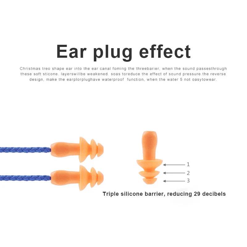 Corded Silicone Ear Plugs for Shooting Noise Reduction - Sleep Galleria
