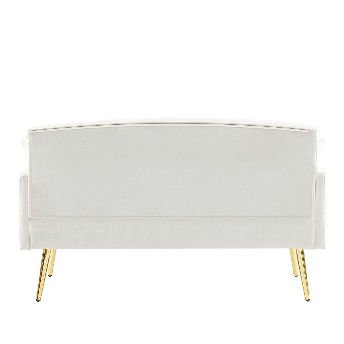 Cream White Velvet Tufted Sofa - Omega Lifestyles