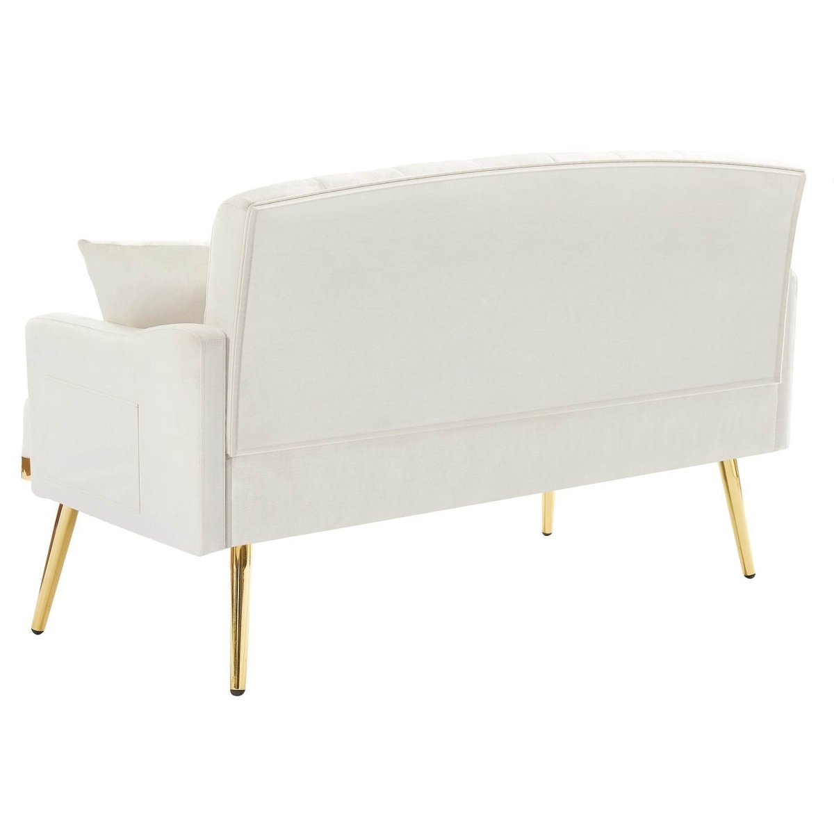 Cream White Velvet Tufted Sofa - Omega Lifestyles