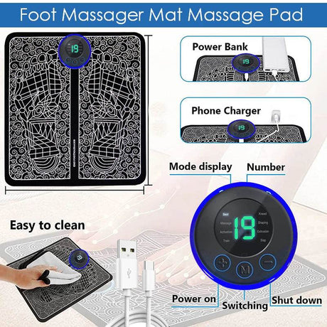 Electric Foot Massage Pad With Adjustable Intensities - Sleep Galleria