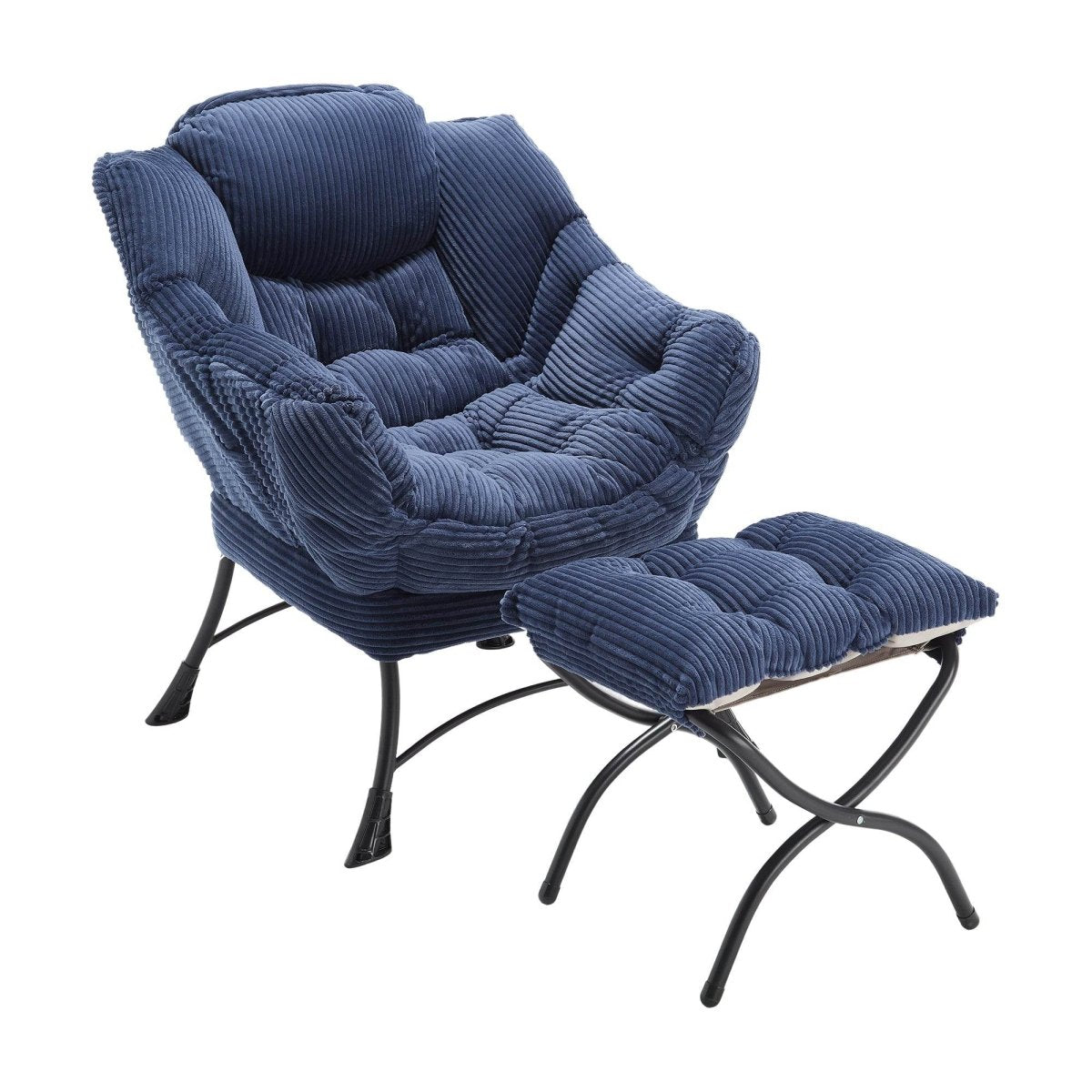 Ergonomic Navy Blue Lounge Chair - Sleep Galleria