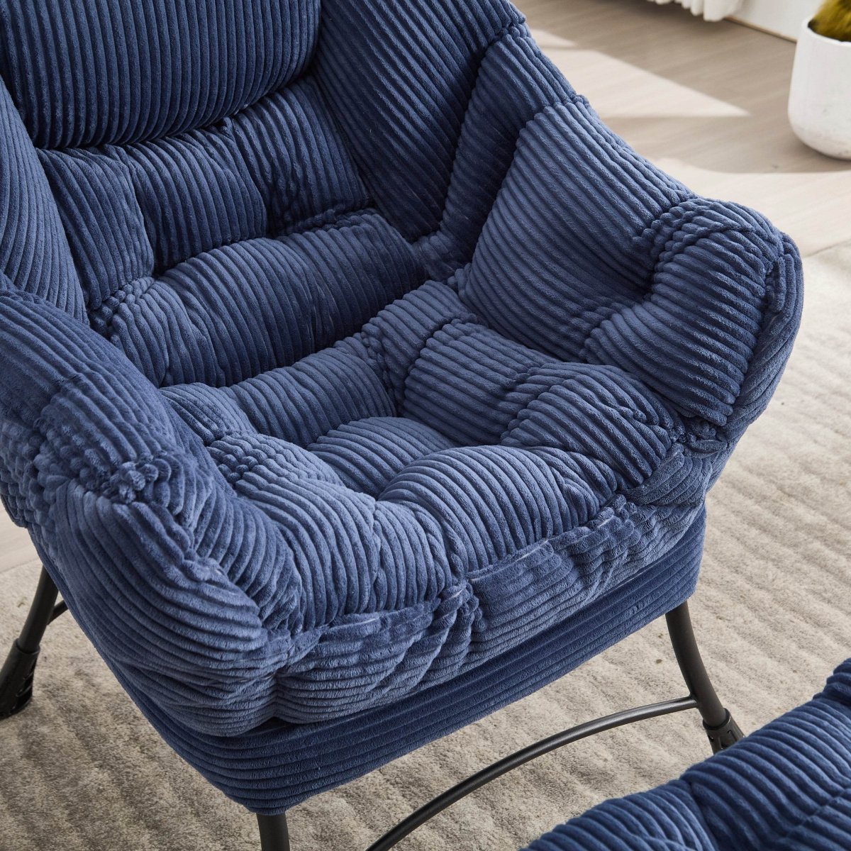 Ergonomic Navy Blue Lounge Chair - Sleep Galleria