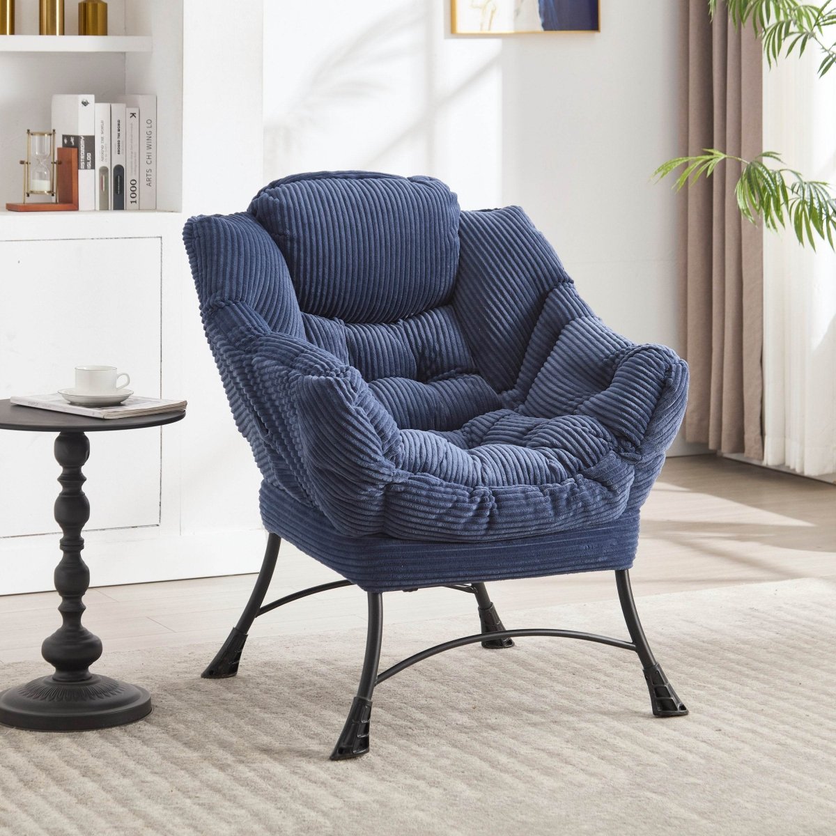 Ergonomic Navy Blue Lounge Chair - Sleep Galleria
