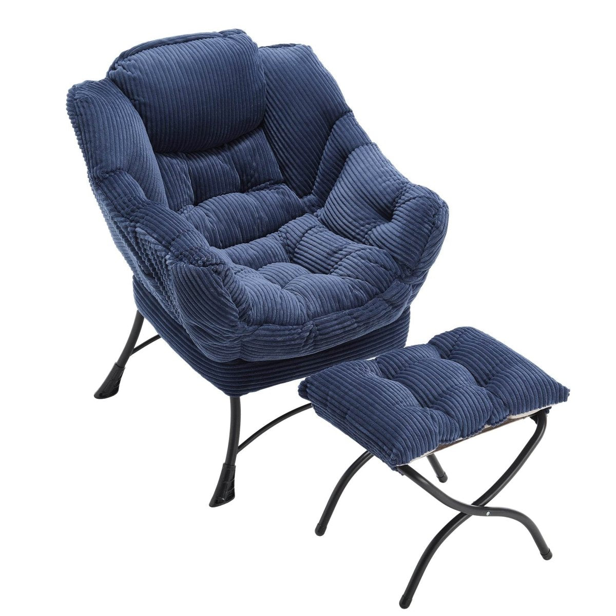 Ergonomic Navy Blue Lounge Chair - Sleep Galleria