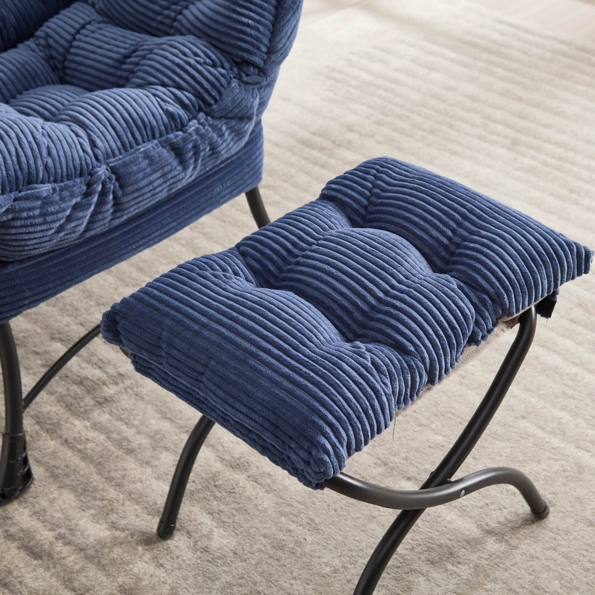 Ergonomic Navy Blue Lounge Chair - Sleep Galleria