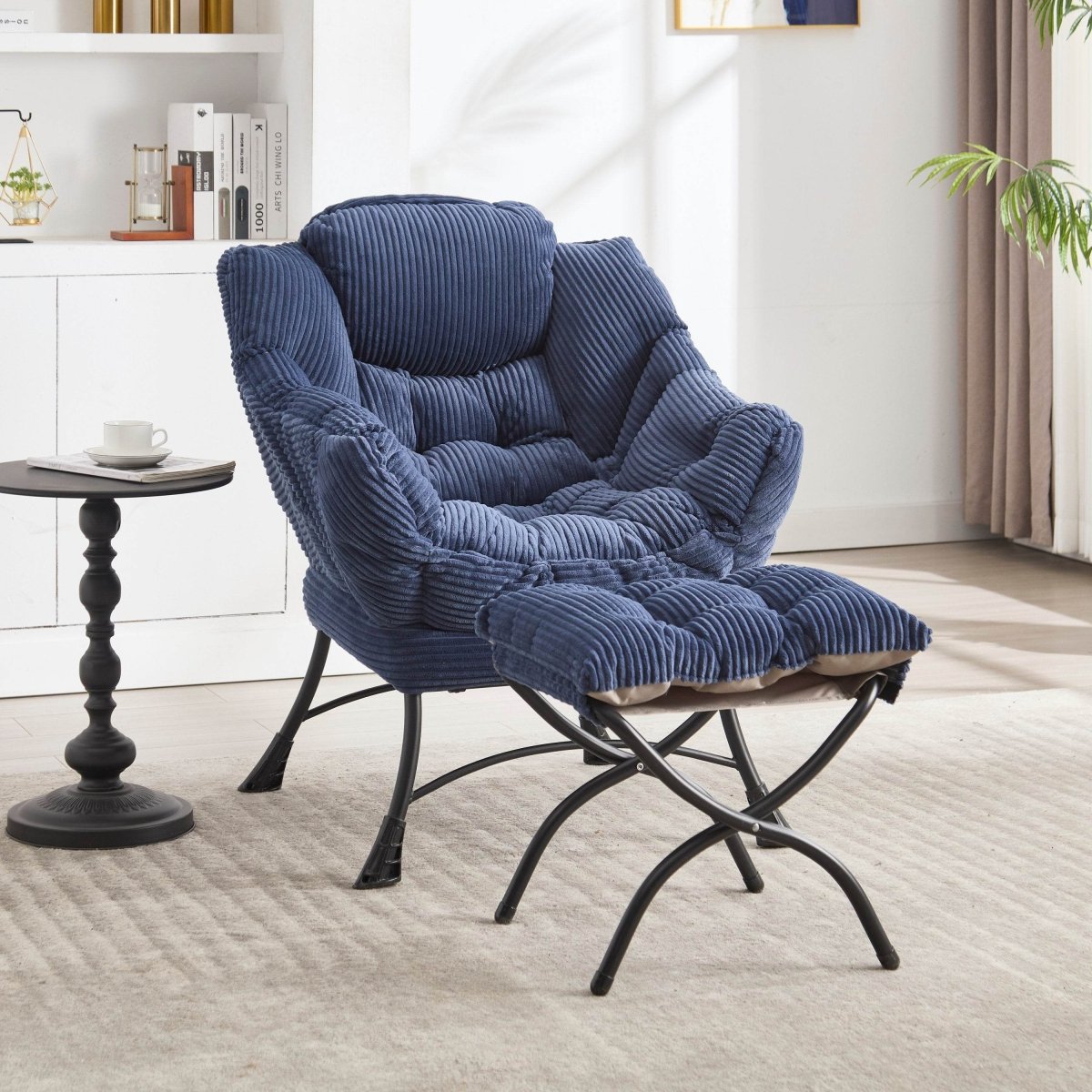 Ergonomic Navy Blue Lounge Chair - Sleep Galleria