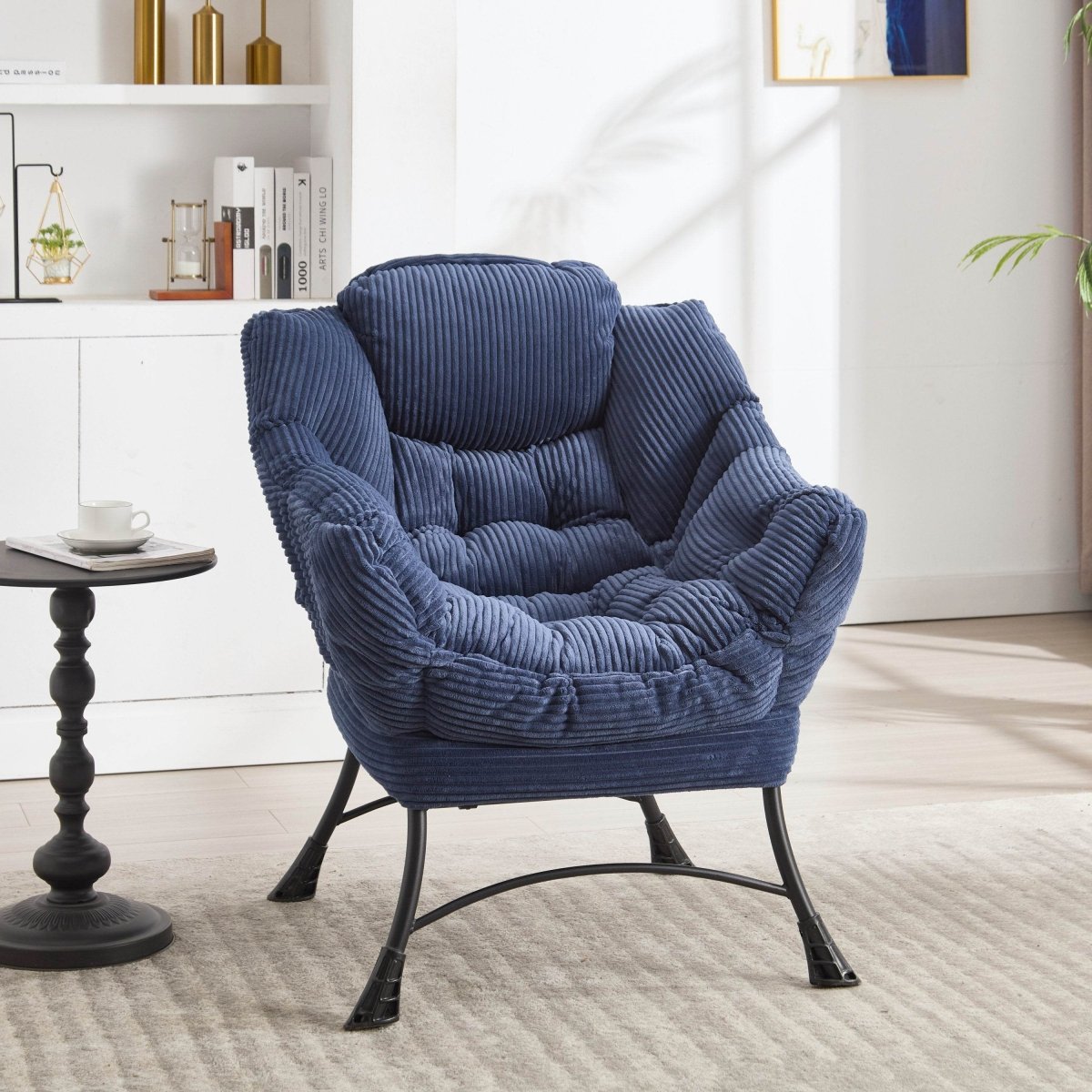 Ergonomic Navy Blue Lounge Chair - Sleep Galleria