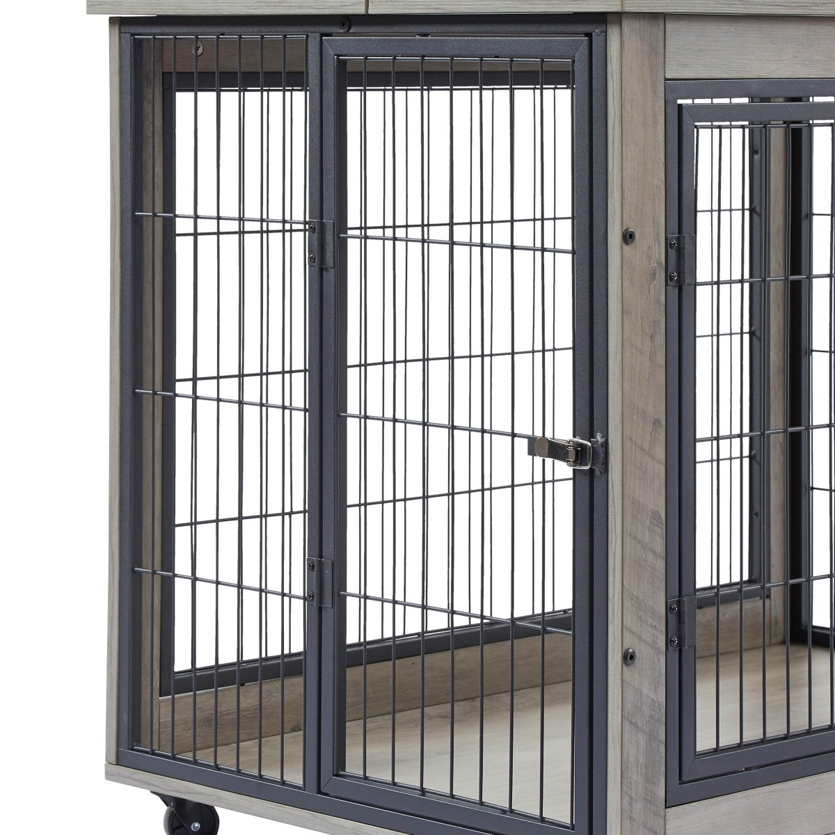 Furniture Style Dog Crate With Rolling Casters And Double Doors - Sleep Galleria